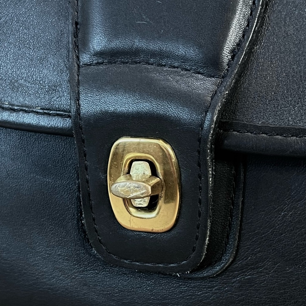 Vintage Coach Court Top Handle Bag 5285 Black USA Turnlock Full Grain Leather - Picture 11 of 16